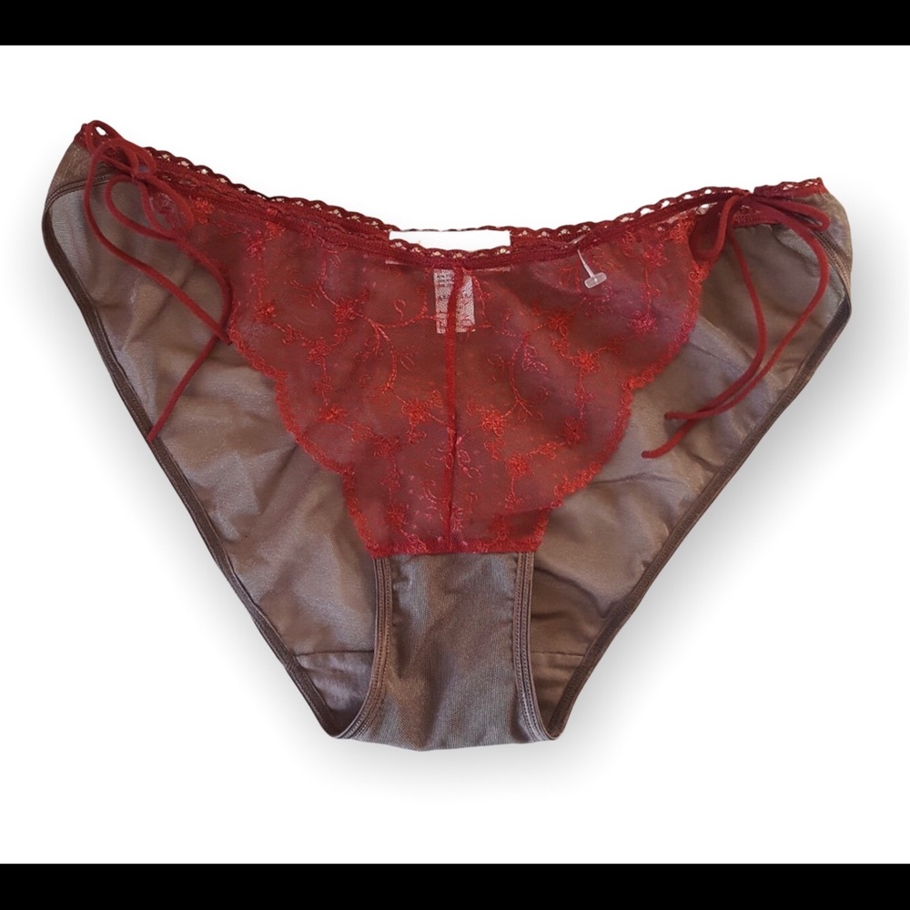 Red lace bikini